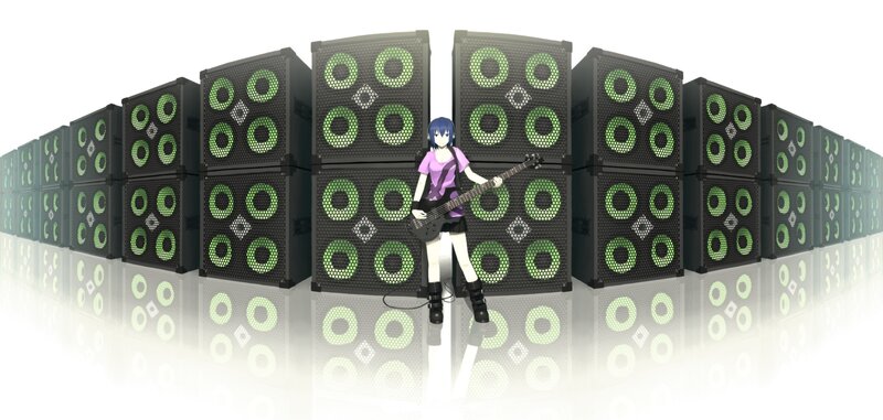 Anime character with bass guitar