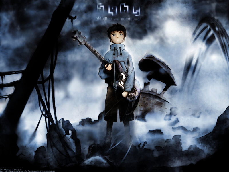 Anime character with bass guitar