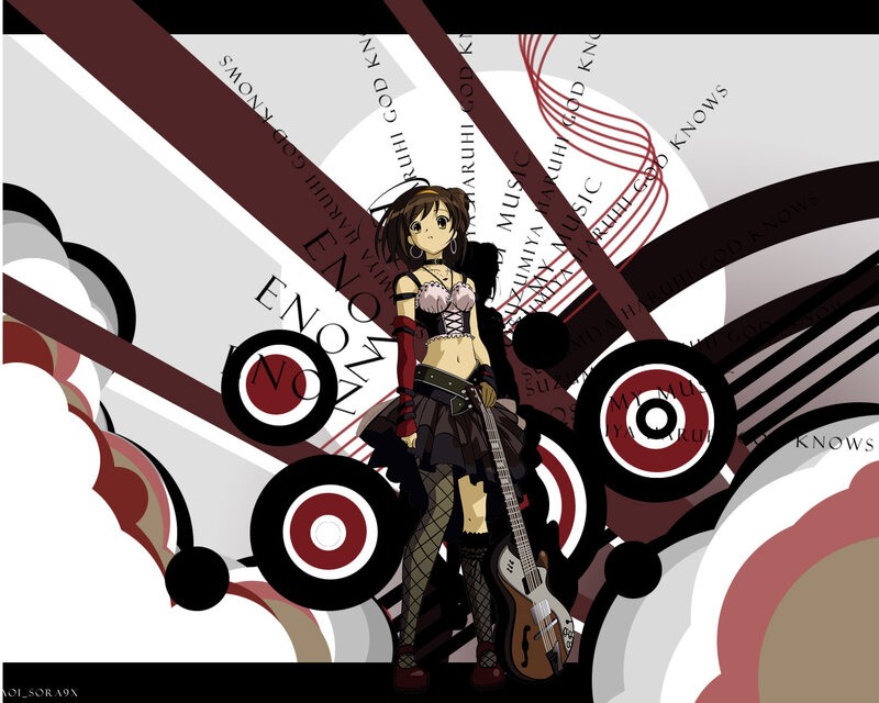 Anime character with bass guitar