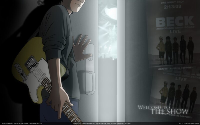 Anime character with bass guitar