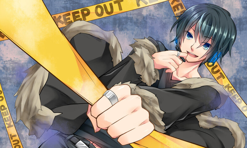Anime Character with Bat — Blue