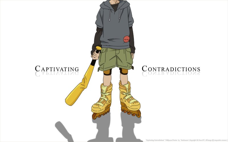 Anime Character with Bat — Gray