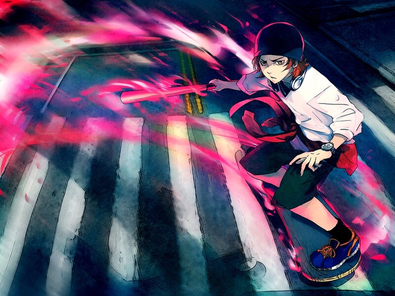 Anime Character with Bat — Pink