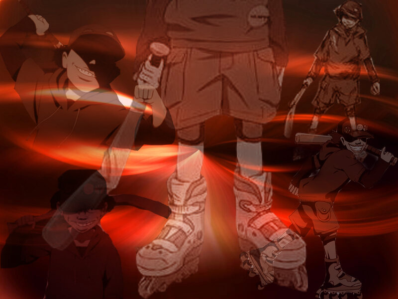 Anime Character with Bat — Red