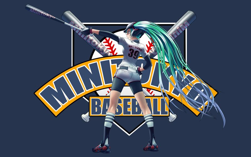 Anime Character with Bats — Blue