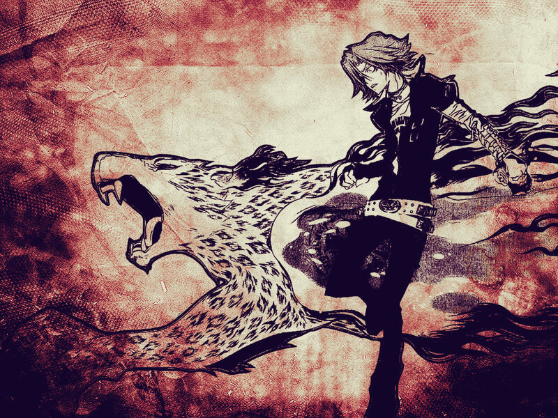 anime character with beast companion