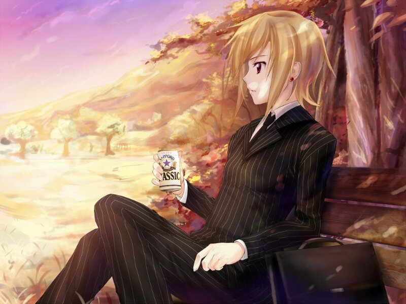 Anime Character with Beer