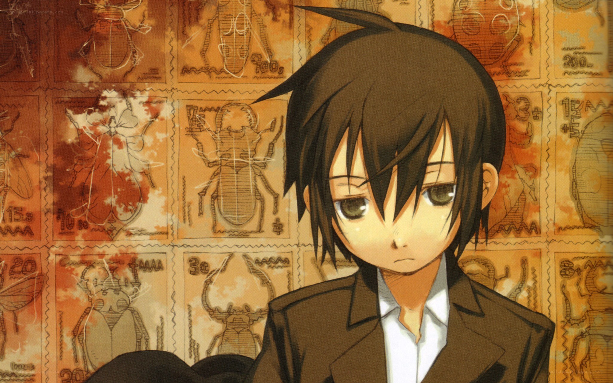 anime character with beetle stamps