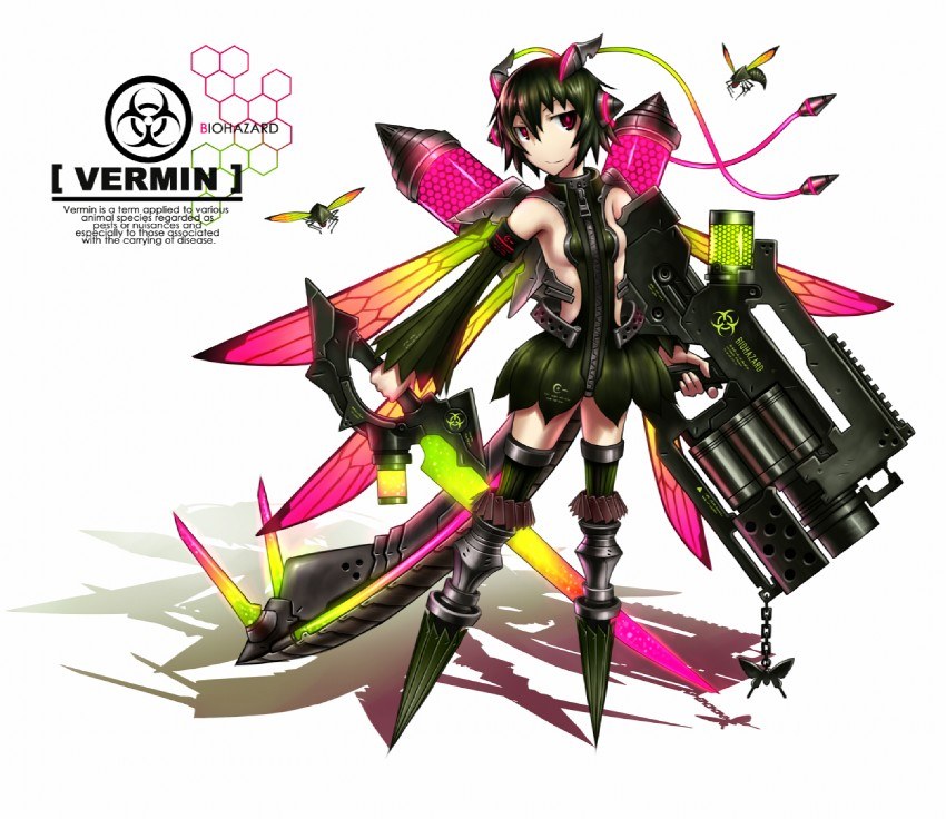 Anime character with biohazard theme