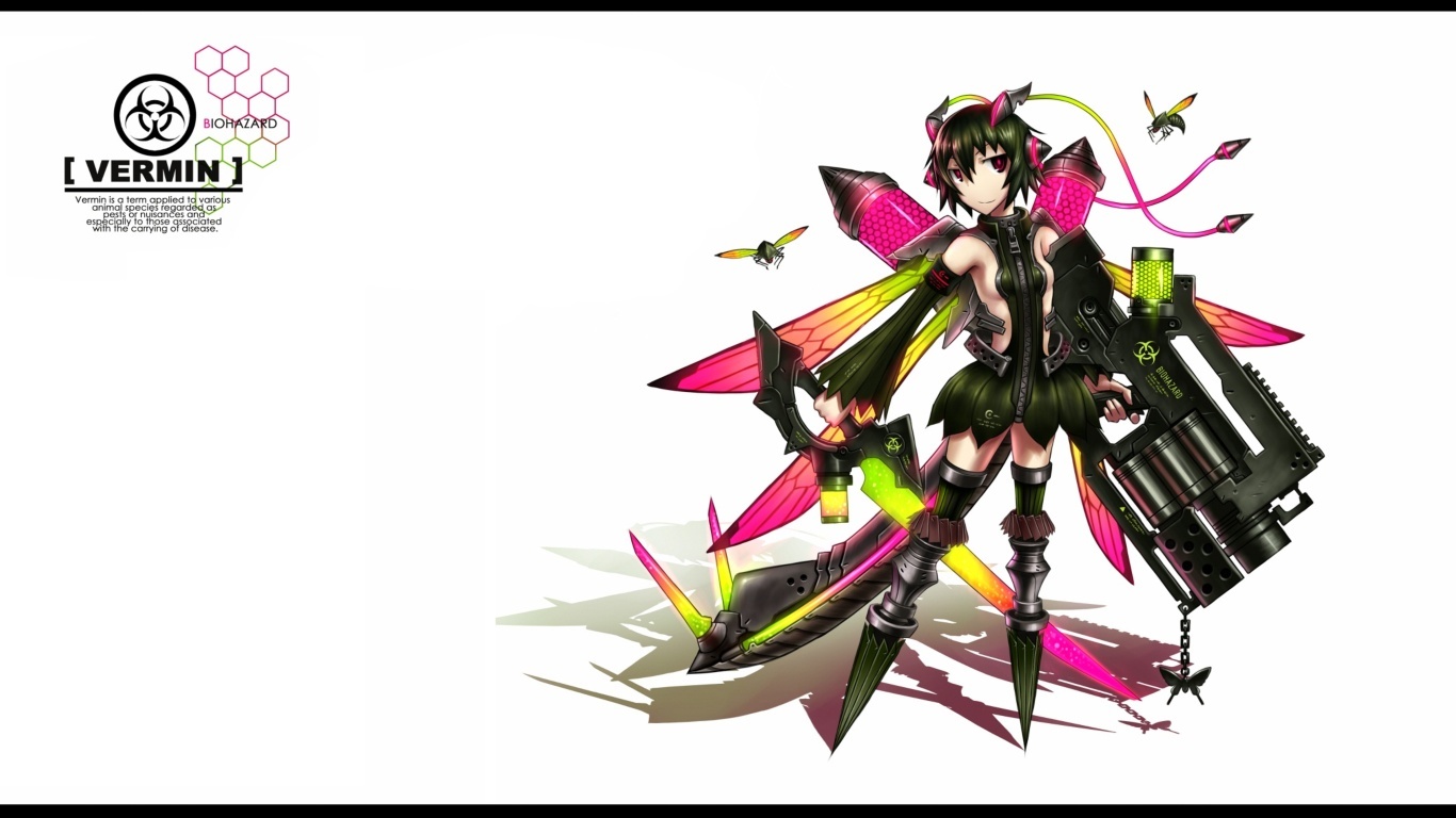 Anime character with biohazard theme