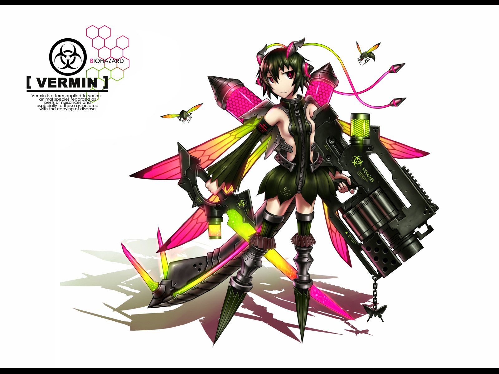 Anime character with biohazard theme