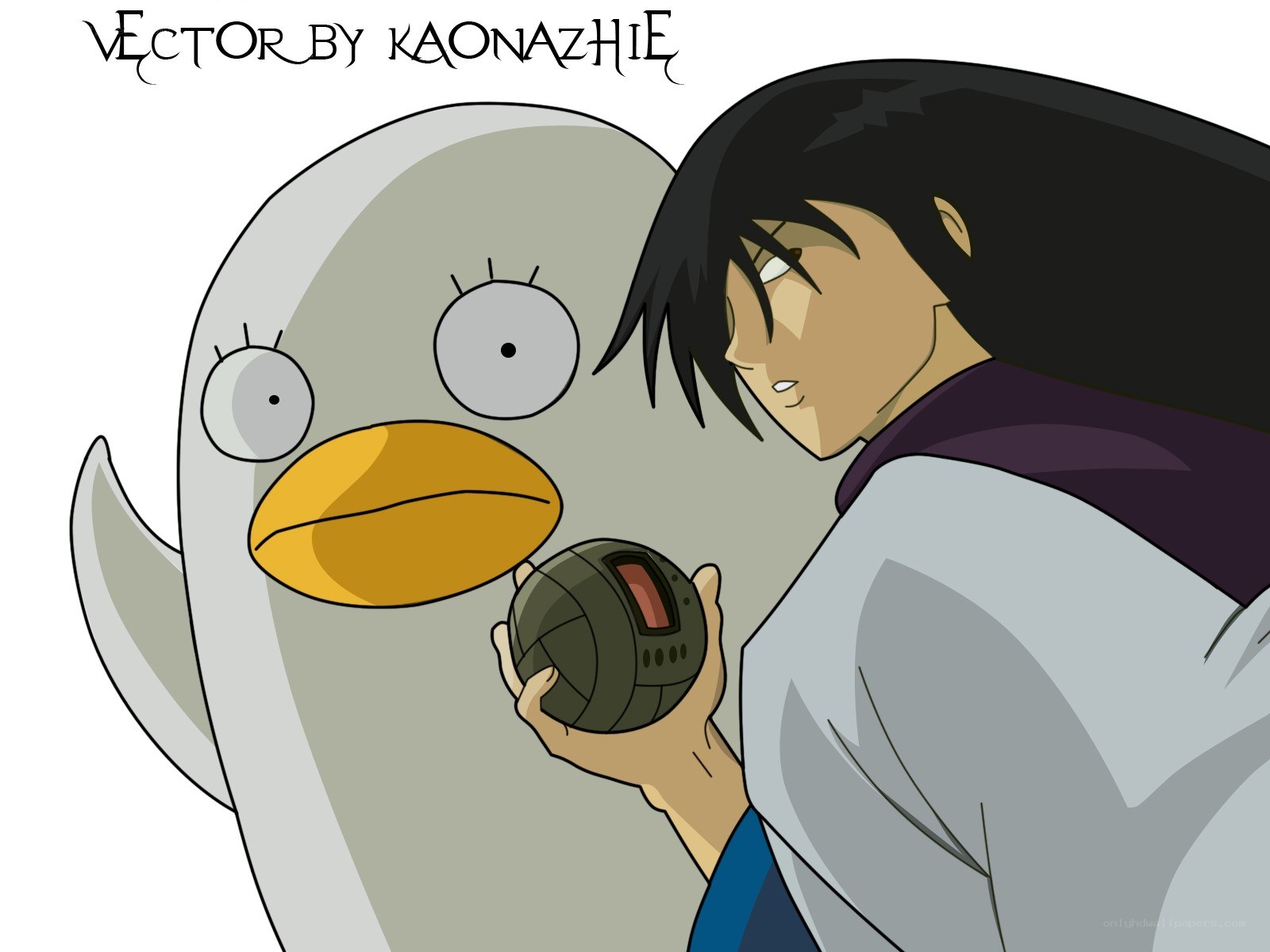 Anime character with bird