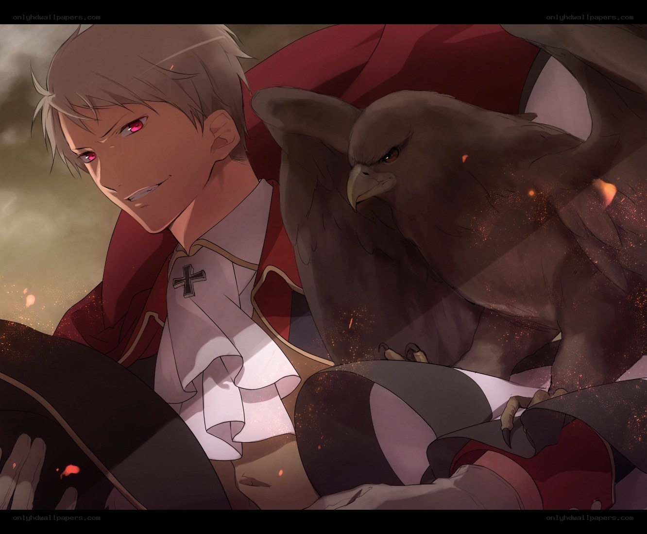 anime character with bird companion
