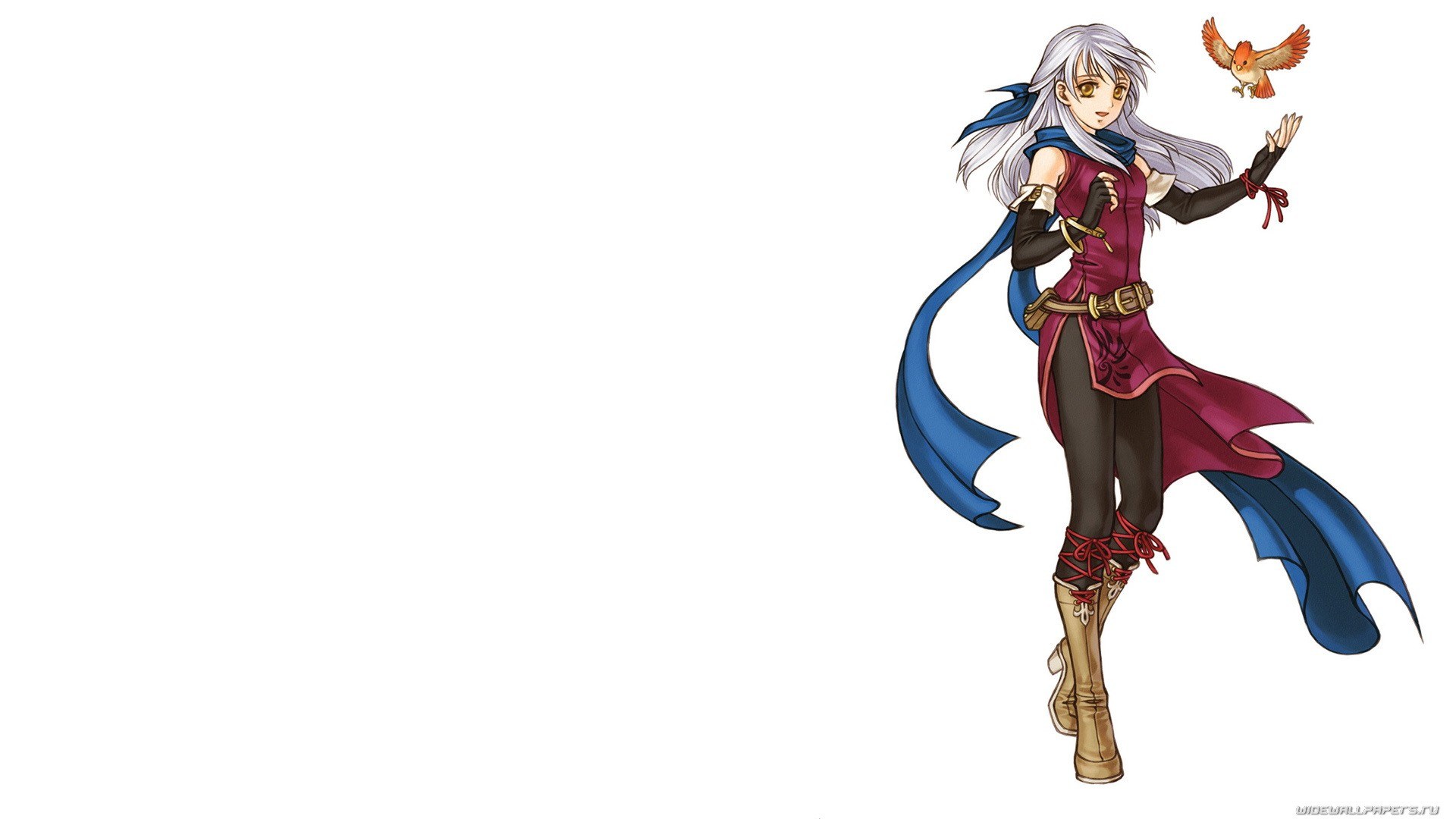 anime character with bird companion