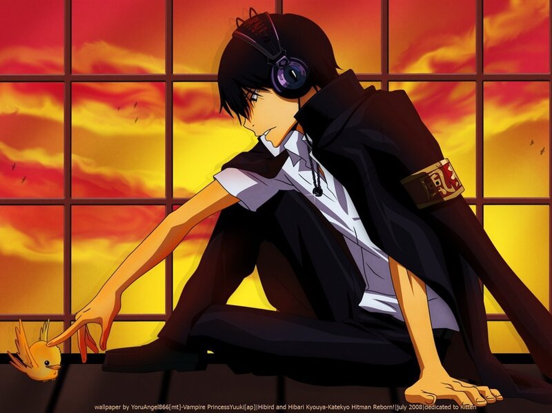 Anime Character with Bird — Orange