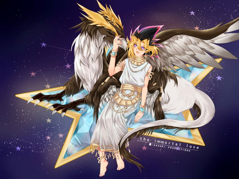 Anime Character with Bird — Purple, Dramatic