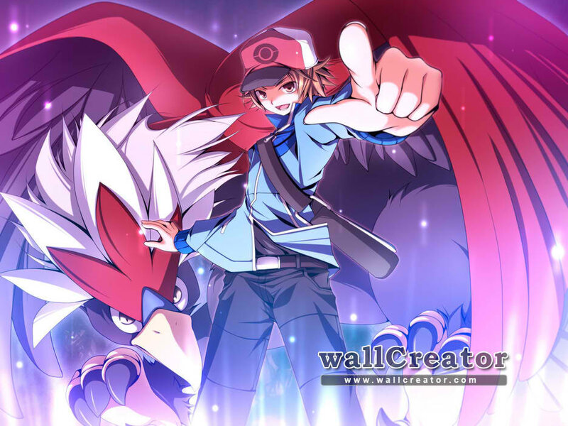 Anime Character with Bird — Purple