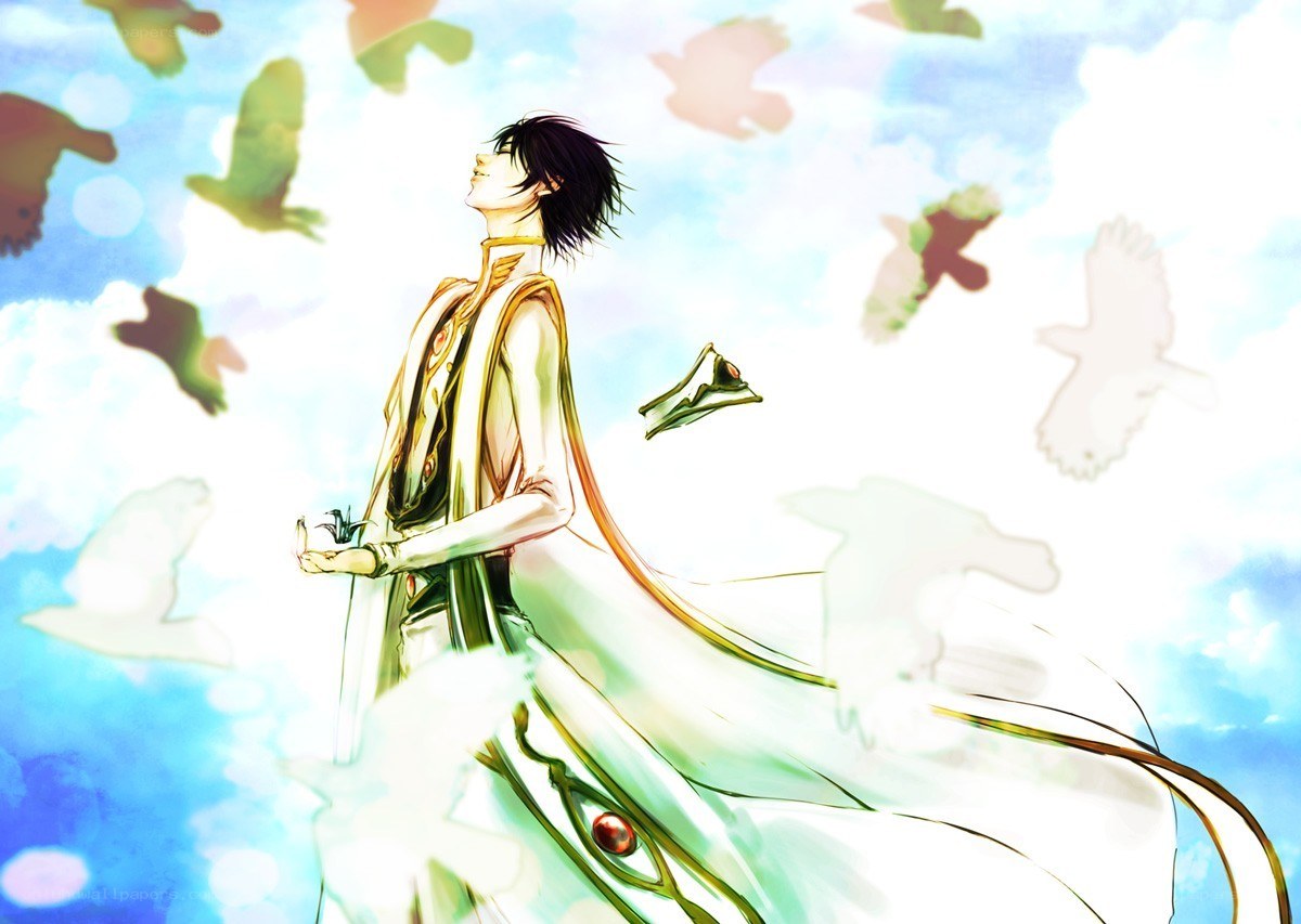 anime character with birds
