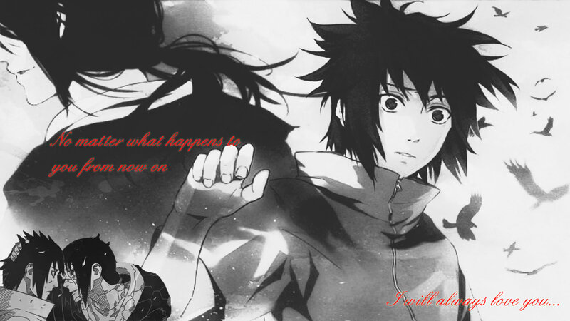 Anime Character with Birds — Black