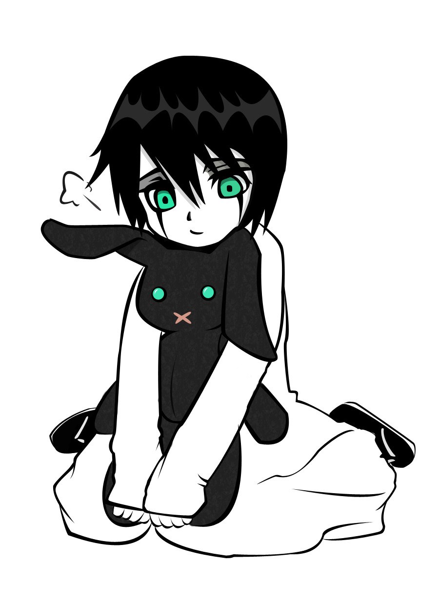 anime character with black bunny