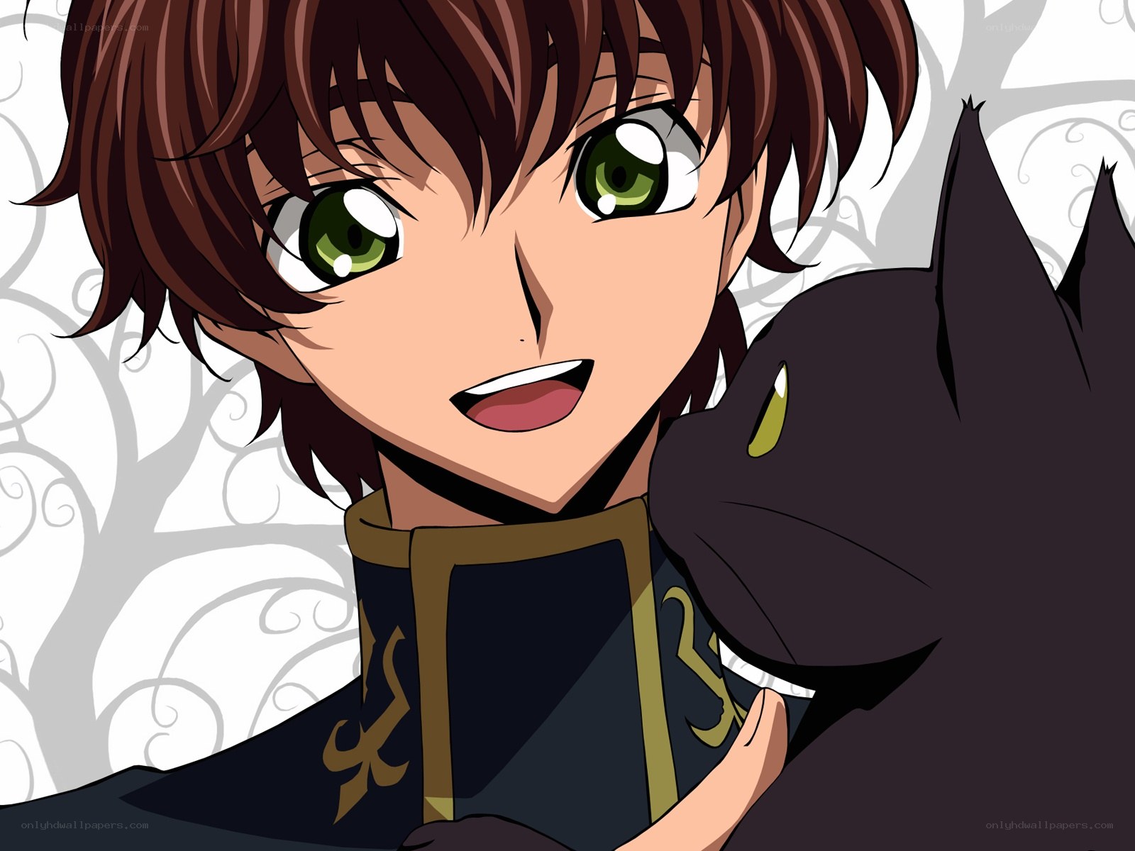 anime character with black cat