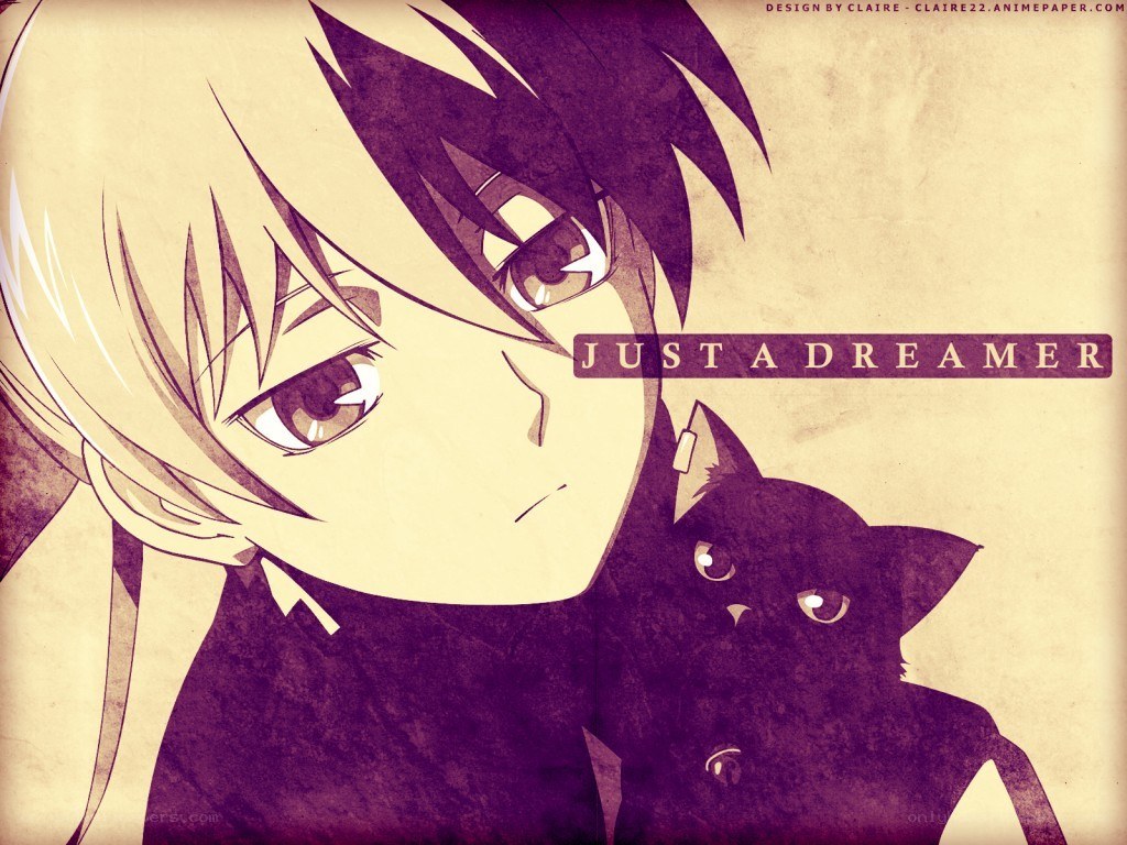 anime character with black cat
