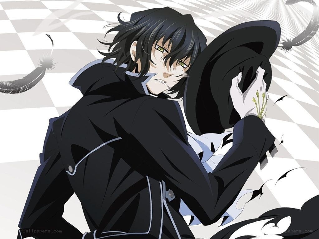 anime character with black coat