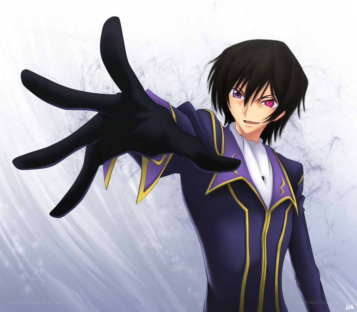 anime character with black glove