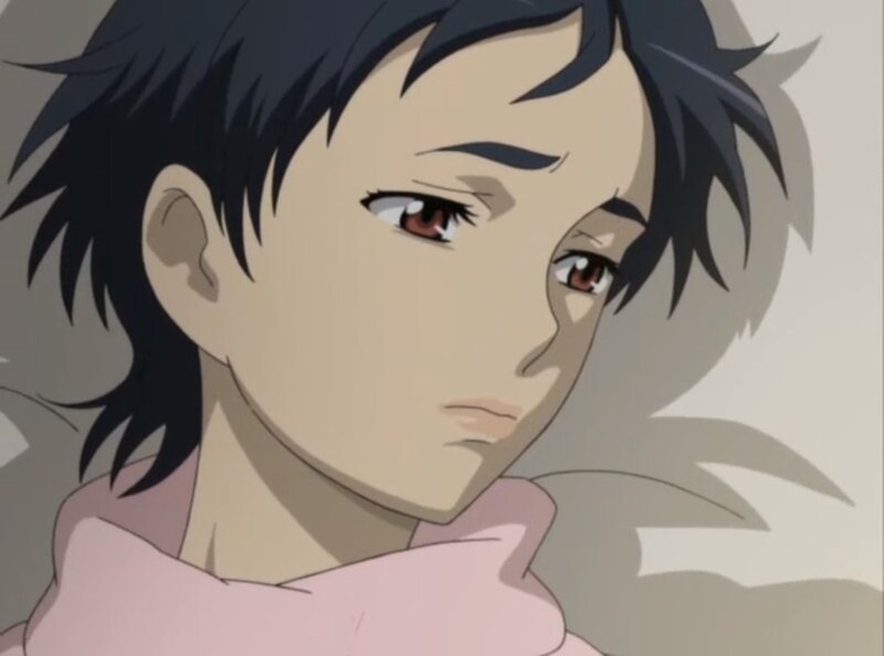 Anime Character with Black Hair — Beige