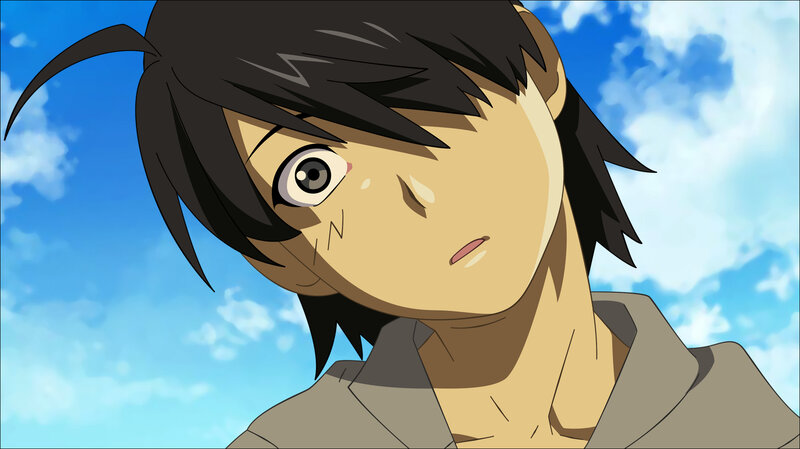 Anime Character with Black Hair — Blue, Dramatic, Afternoon, Sky
