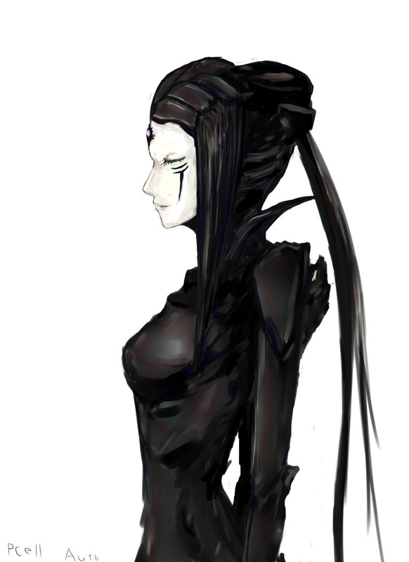 Anime Character with Black Hair — Dramatic, Digital Art, Long Hair