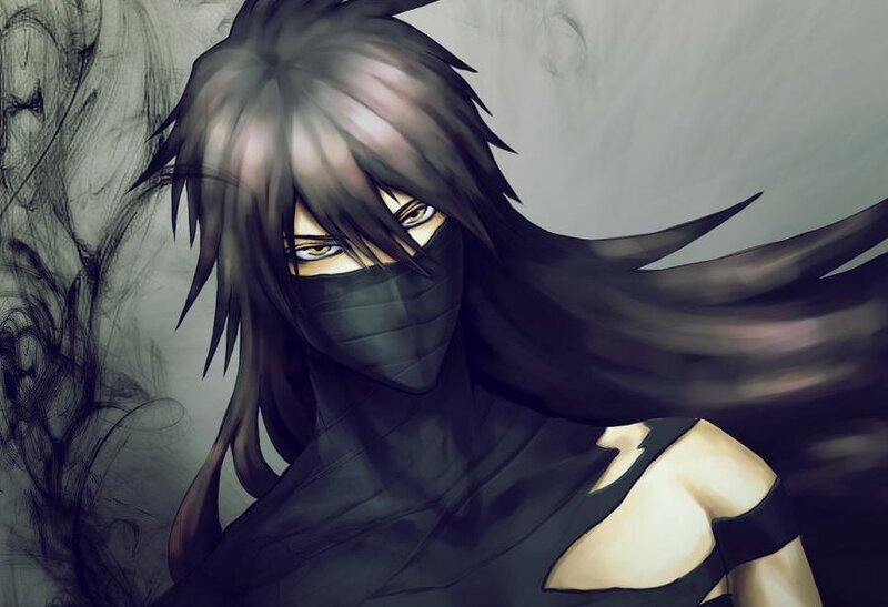 Anime Character with Black Hair — Dramatic, Digital Art