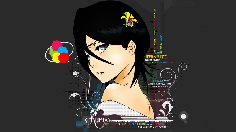 Anime Character with Black Hair — Dramatic, Flower