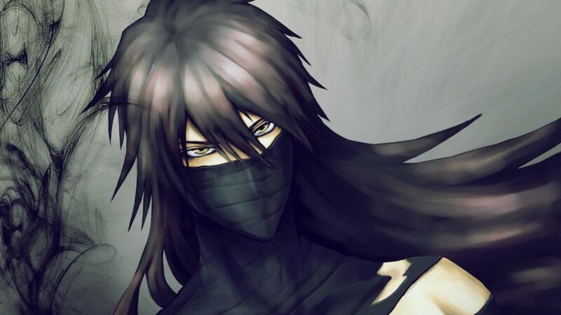 Anime Character with Black Hair — Dramatic, Manga, Mask