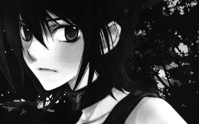Anime Character with Black Hair — Dramatic, Manga, Trees