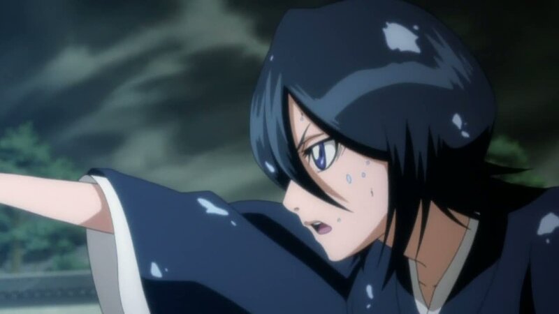 Anime Character with Black Hair — Dramatic, Night, Rain