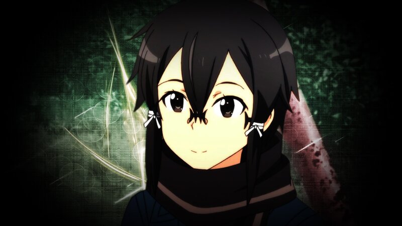 Anime Character with Black Hair — Dramatic, Night, Scarf