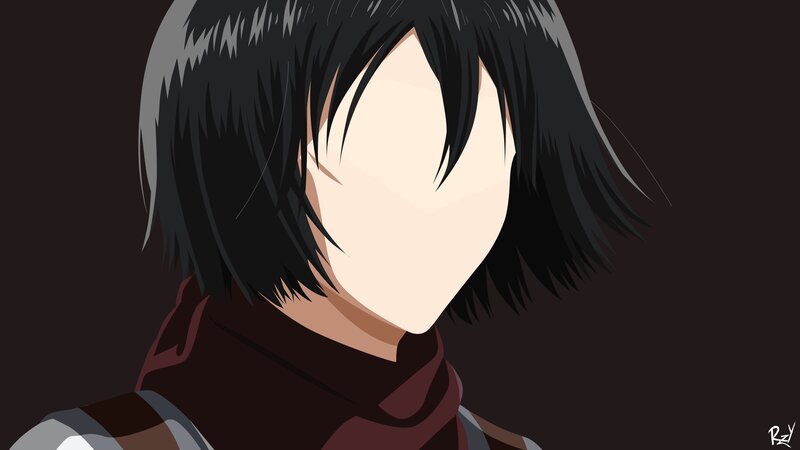 Anime Character with Black Hair — Dramatic, Scarf