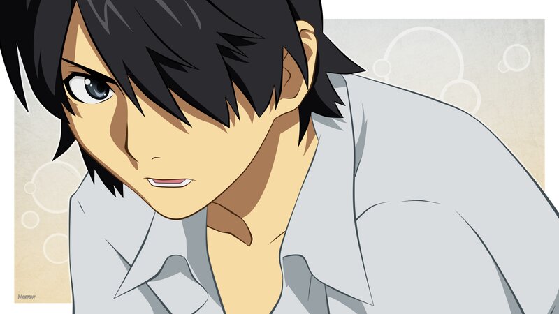 Anime Character with Black Hair — Gray, Neutral