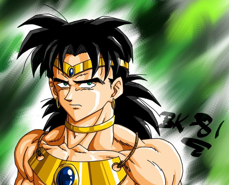 Anime Character with Black Hair — Green, Intense