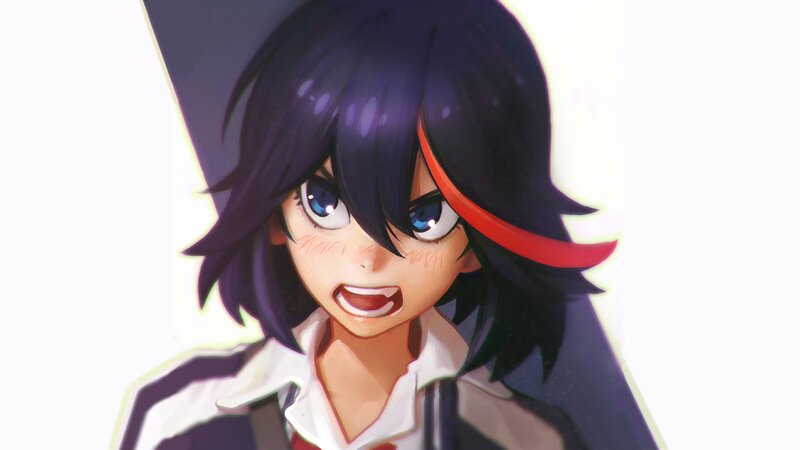 Anime Character with Black Hair — Intense, Blue Eyes, Red Headband