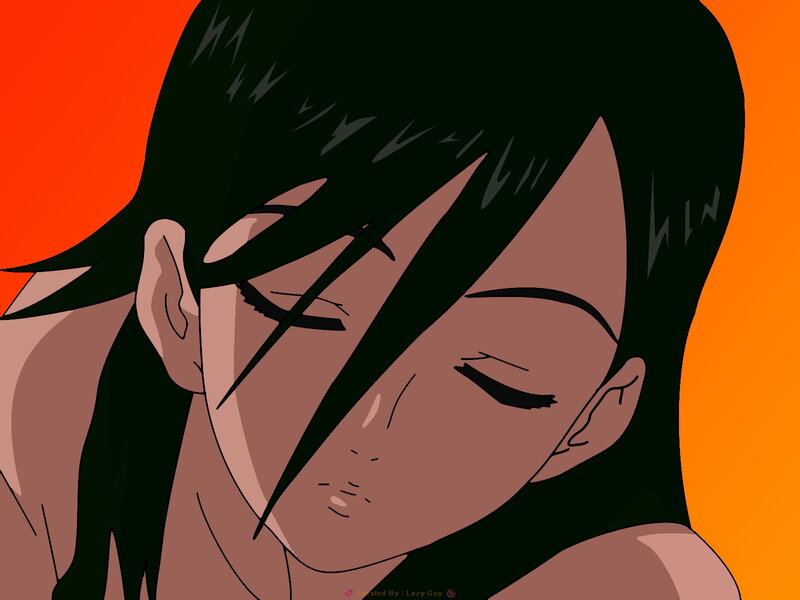 Anime Character with Black Hair — Orange