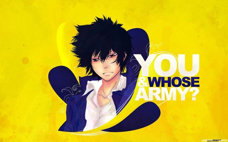Anime Character with Black Hair — Yellow