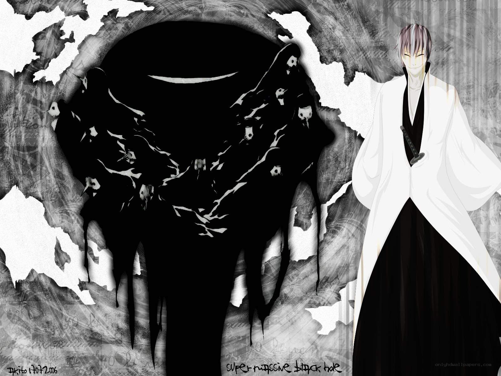 anime character with black hole