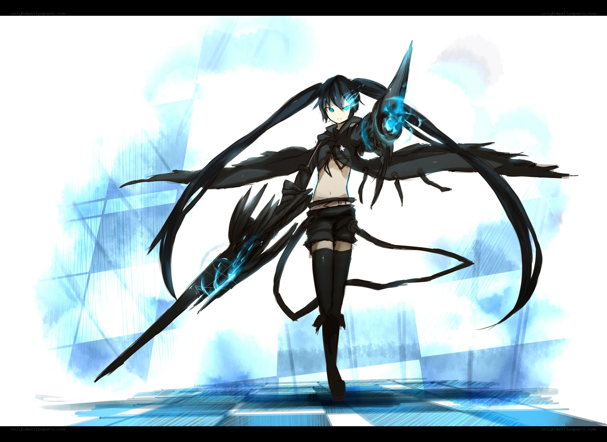 anime character with black wings