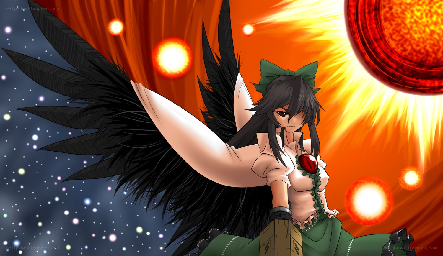 Anime character with black wings