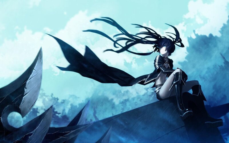 anime character with black wings