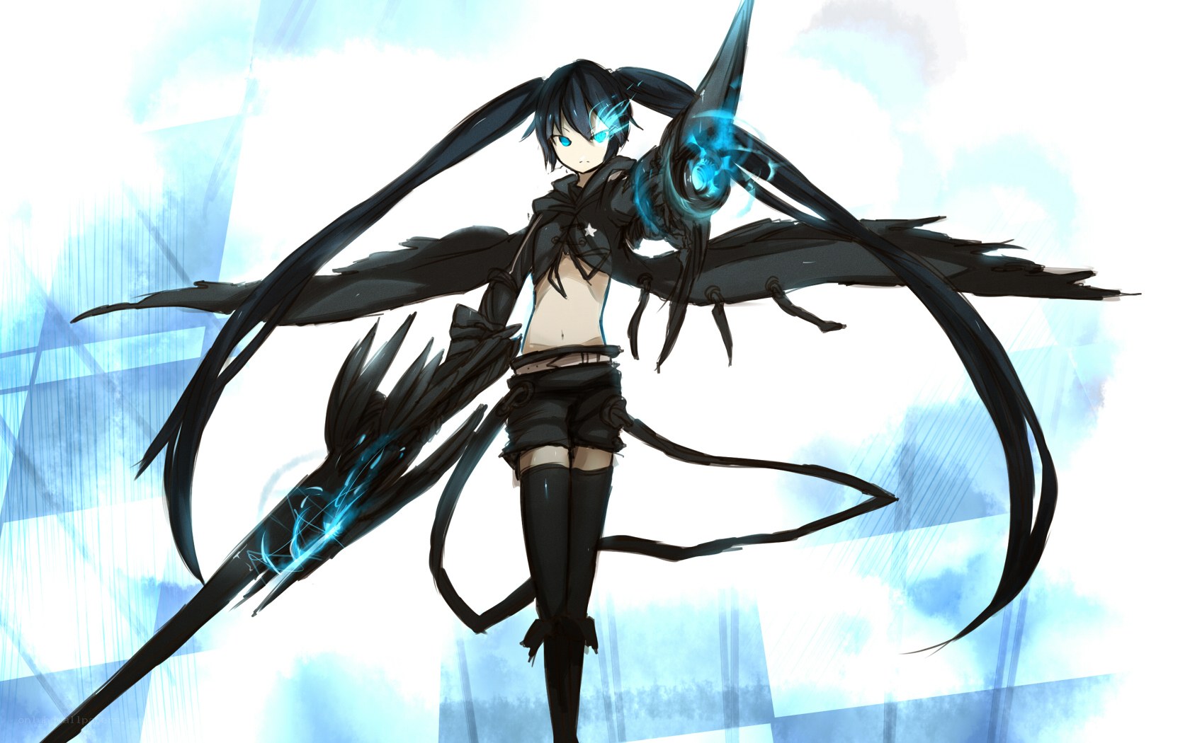 anime character with black wings