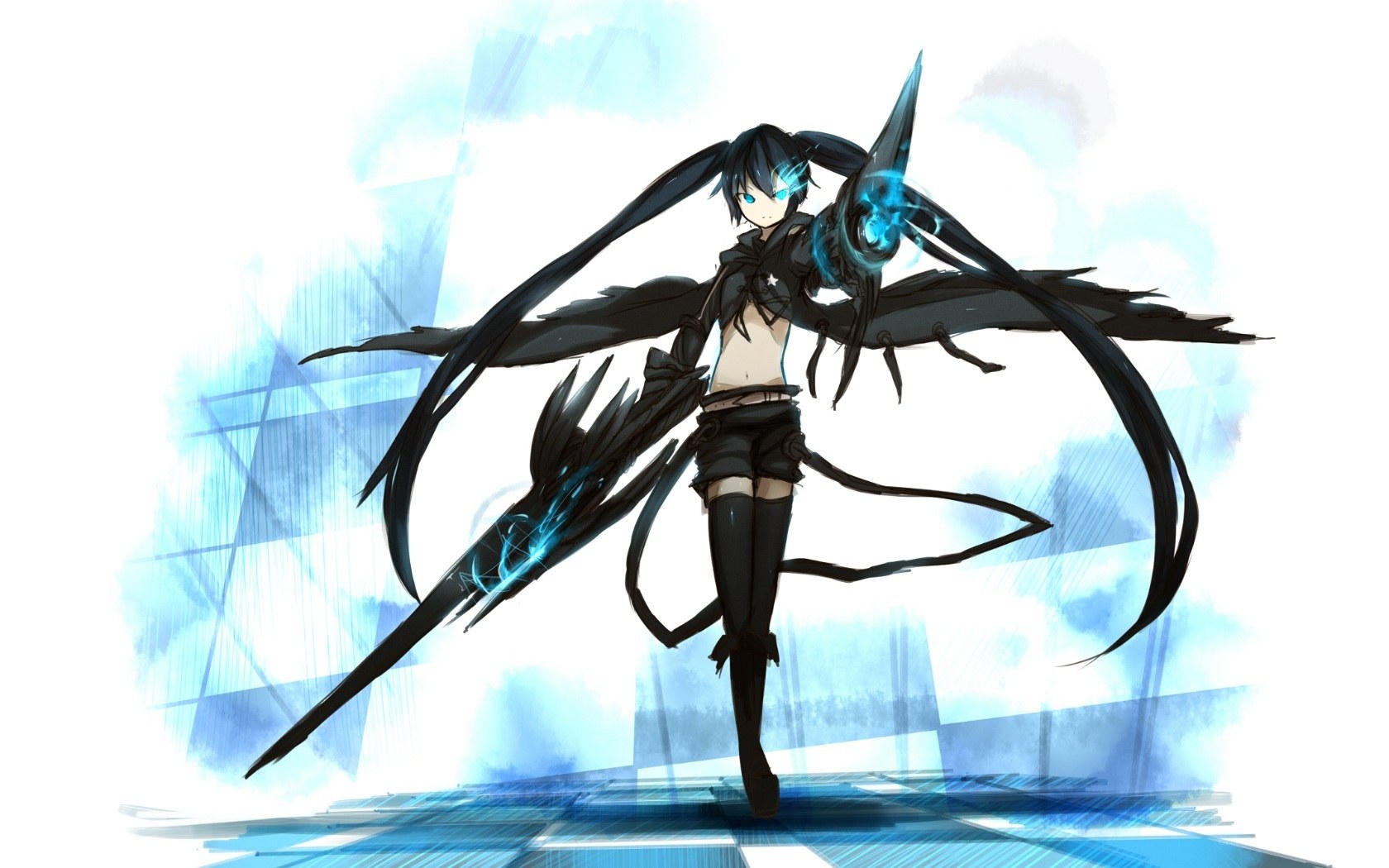 anime character with black wings