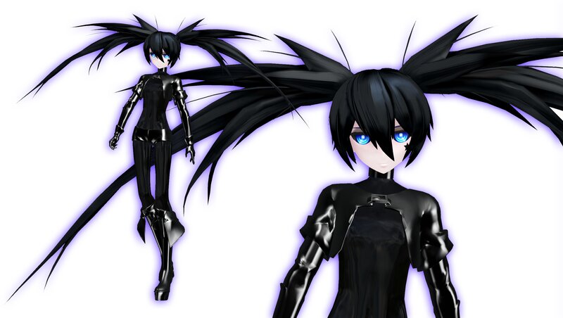 Anime Character with Black Wings — Dramatic, 3d Render